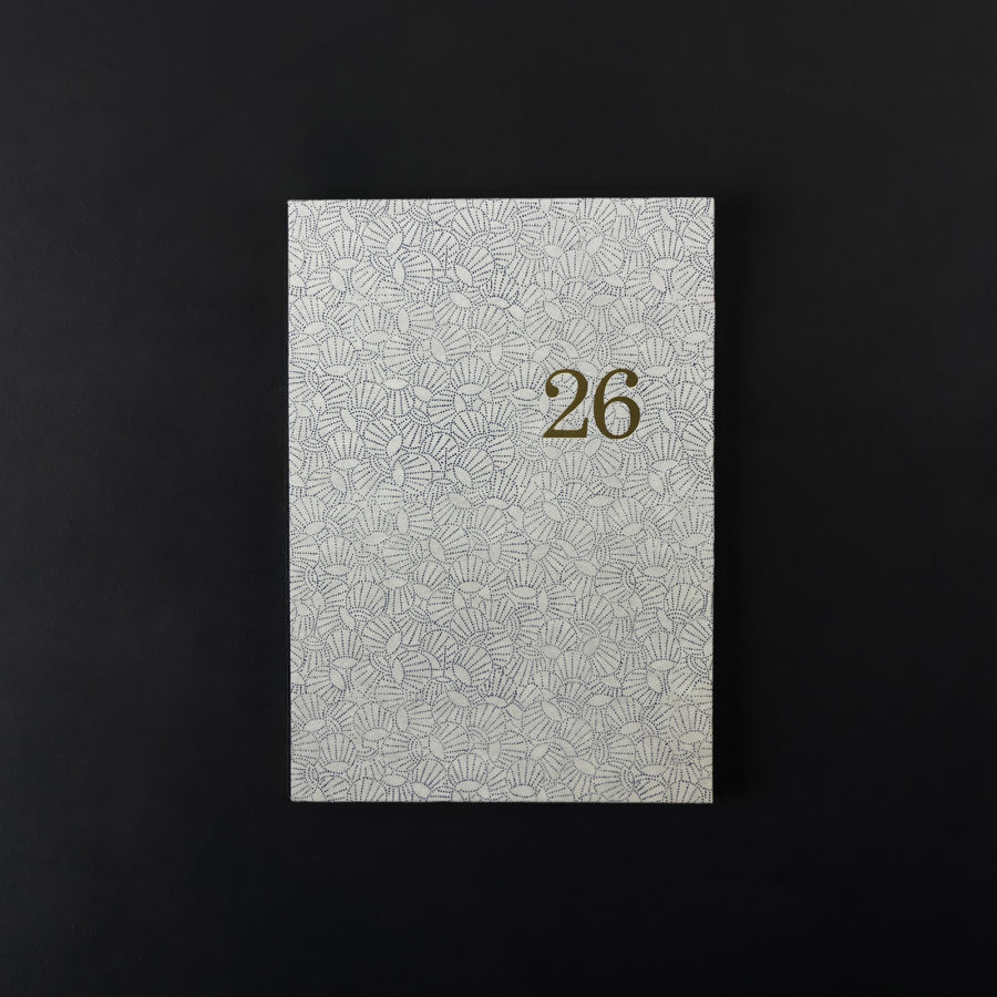 AGENDA RIGIDE MENSUEL + NOTES 2026 A5+ pois bleu ciel - papier japonais