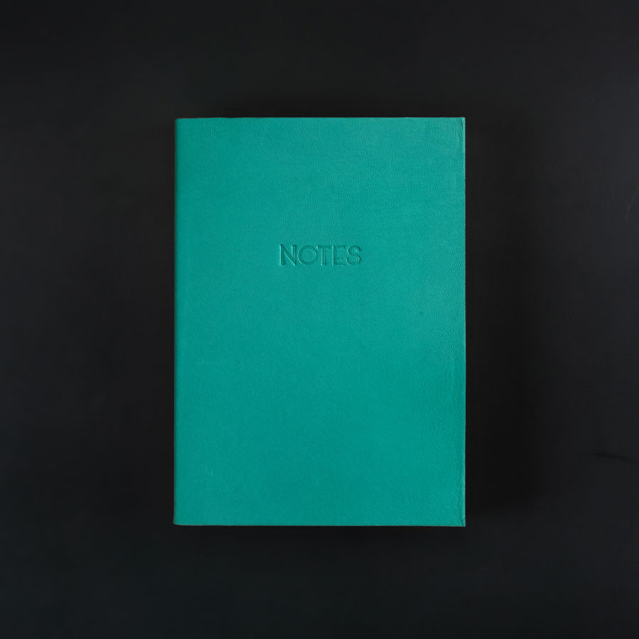 A5 LEATHER NOTEBOOK water green
