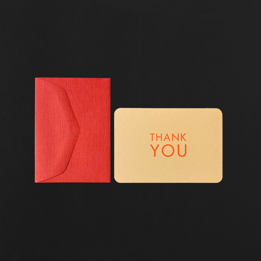 Mini card THANK YOU cappuccino + geranium mini envelope