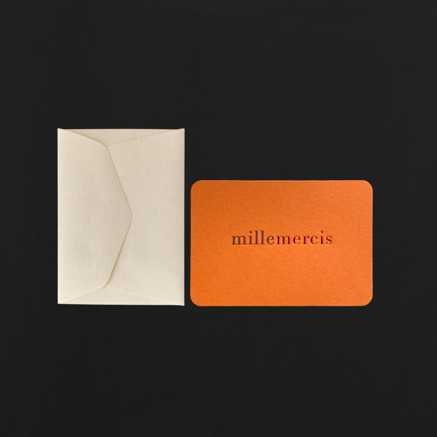Mini card MILLE MERCIS hot foil + white mini envelope