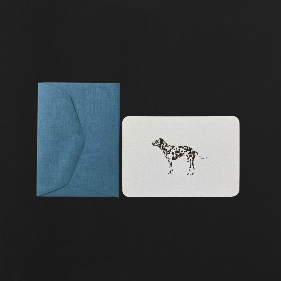 Mini card DALMATIAN + blue sea mini envelope