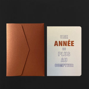Carte UNE ANNEE DE PLUS + env cuivre