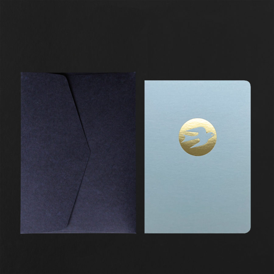 Folded Card SWALLOW hot foil + marine envelope