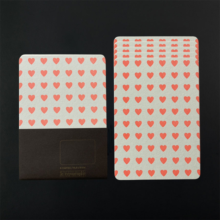 ROUNDED CORNERS CARDS X 5 HEART