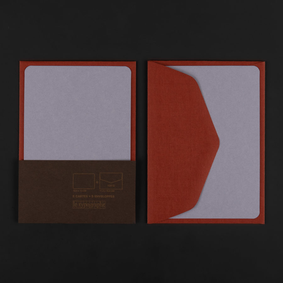 Pack of 5 A6 LAVENDER cards and 5 CORDYLINE 100g C6 envelopes