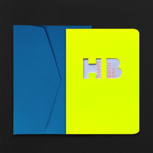 A5 Folded Card HB DAY cutting + C5 sapphire envelope