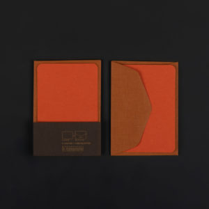 Paquet de 5 mini cartes MANDARINE et 5 mini enveloppes CARAMEL