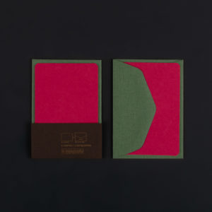 Paquet de 5 mini cartes FUCHSIA et 5 mini enveloppes MOUSSE