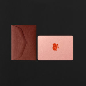 mini carte ECUREUIL + enveloppe cordyline