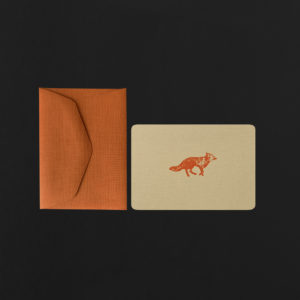mini carte RENARD + enveloppe caramel