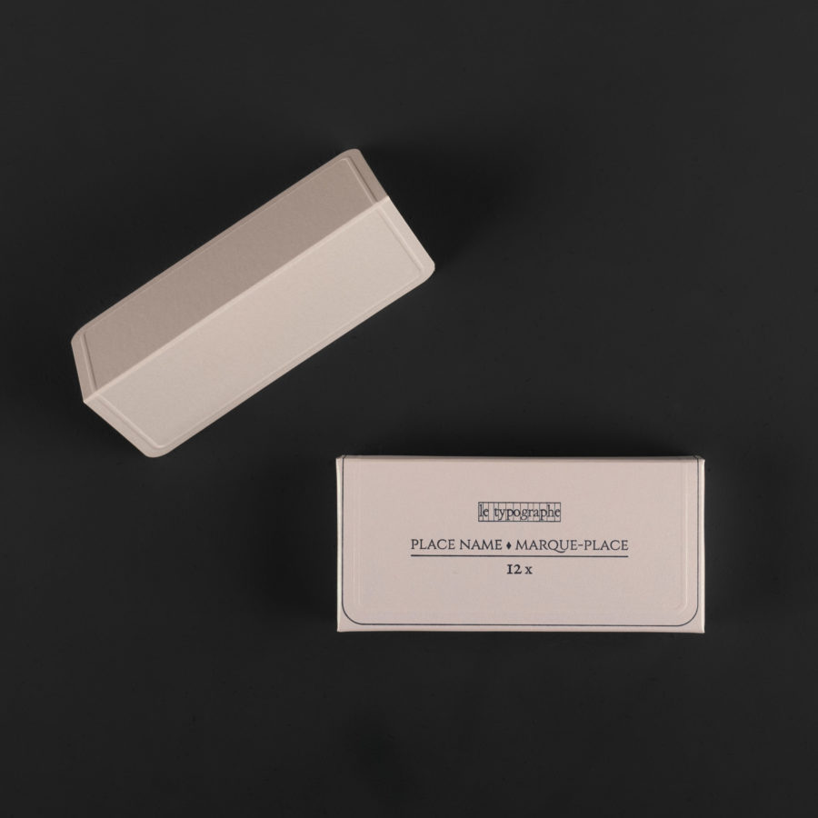 Pack of 12 PLACE-CARDS embossed CHAMPAGNE