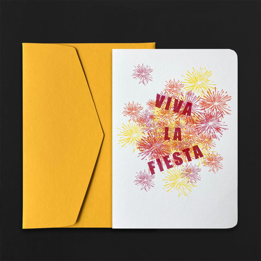 A5 Folded Card VIVA LA FIESTA + C5 banana envelope