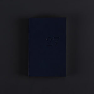AGENDA HEBDOMADAIRE 2027 CUIR bleu nuit