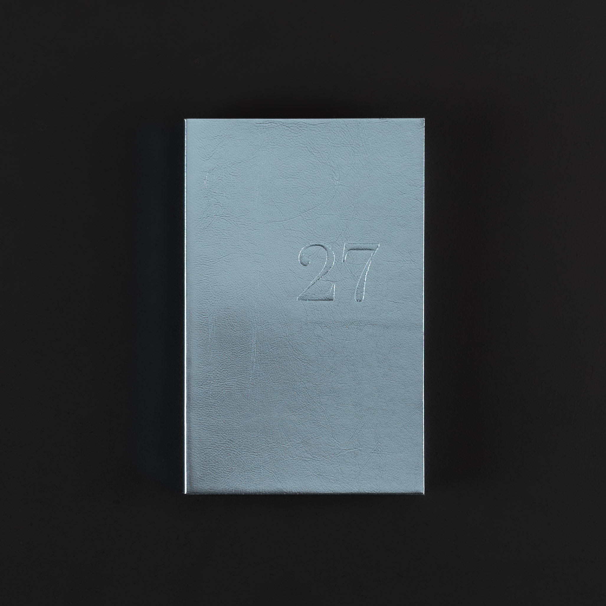 AGENDA HEBDOMADAIRE 2027 CUIR bleu miroir