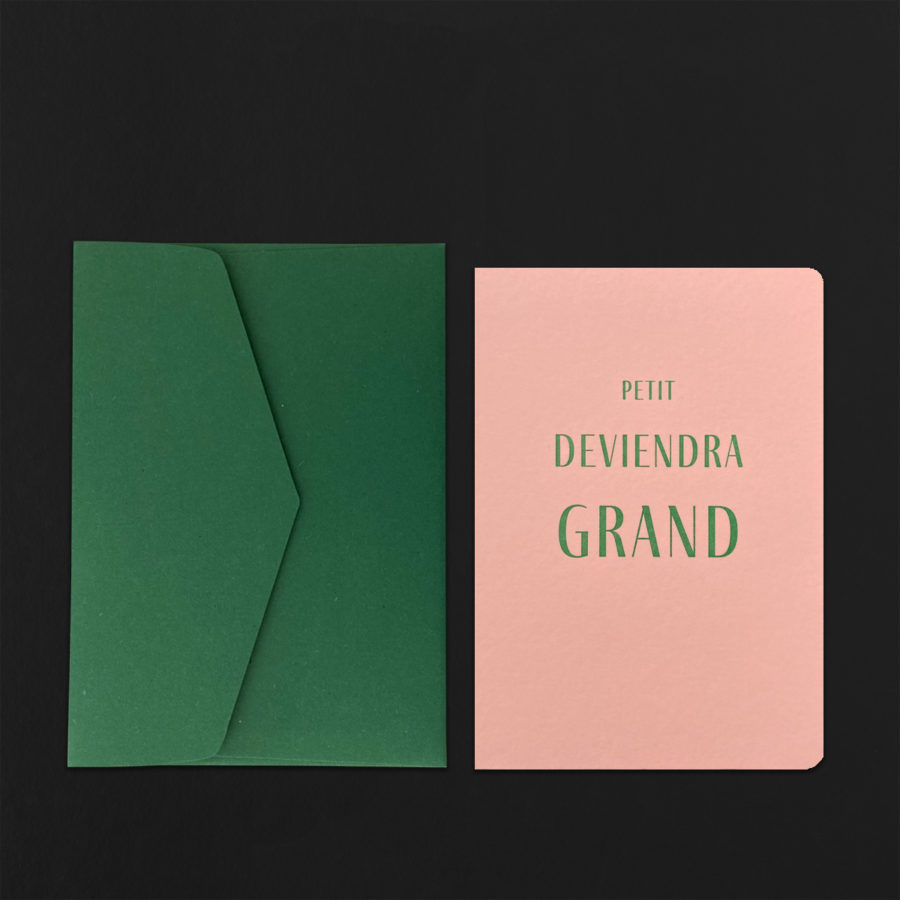 Carte PETIT DEVIENDRA GRAND + env fougère