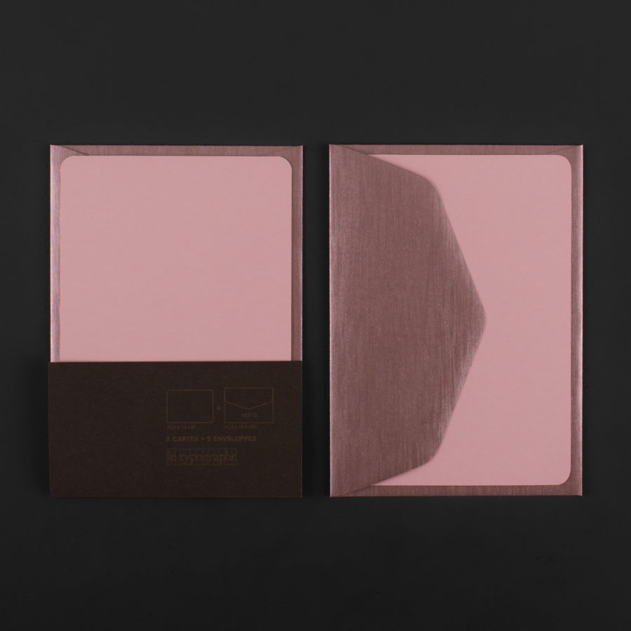 Pack of 5 A6 SAKURA cards and 5 ROSE QUARTZ 100g C6 envelopes