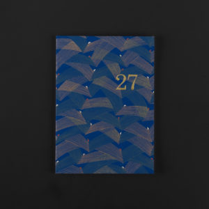 2027 A5+ monthly DIARY- blue weaving