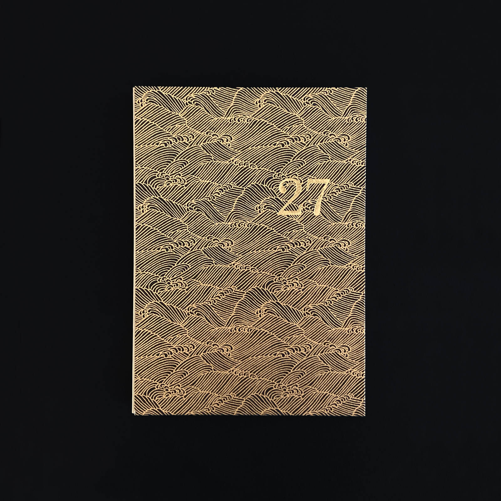 2027 monthly, weekly and notes HARD COVER DIARY- gold waves