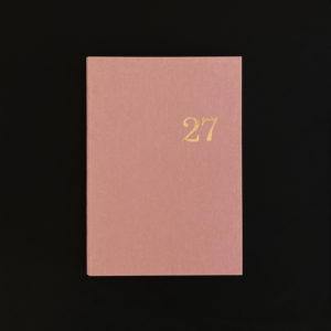 2027 monthly, weekly and notes HARD COVER DIARY- antique pink