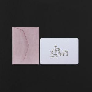 Mini carte 3 BICHES or + enveloppe guimauve