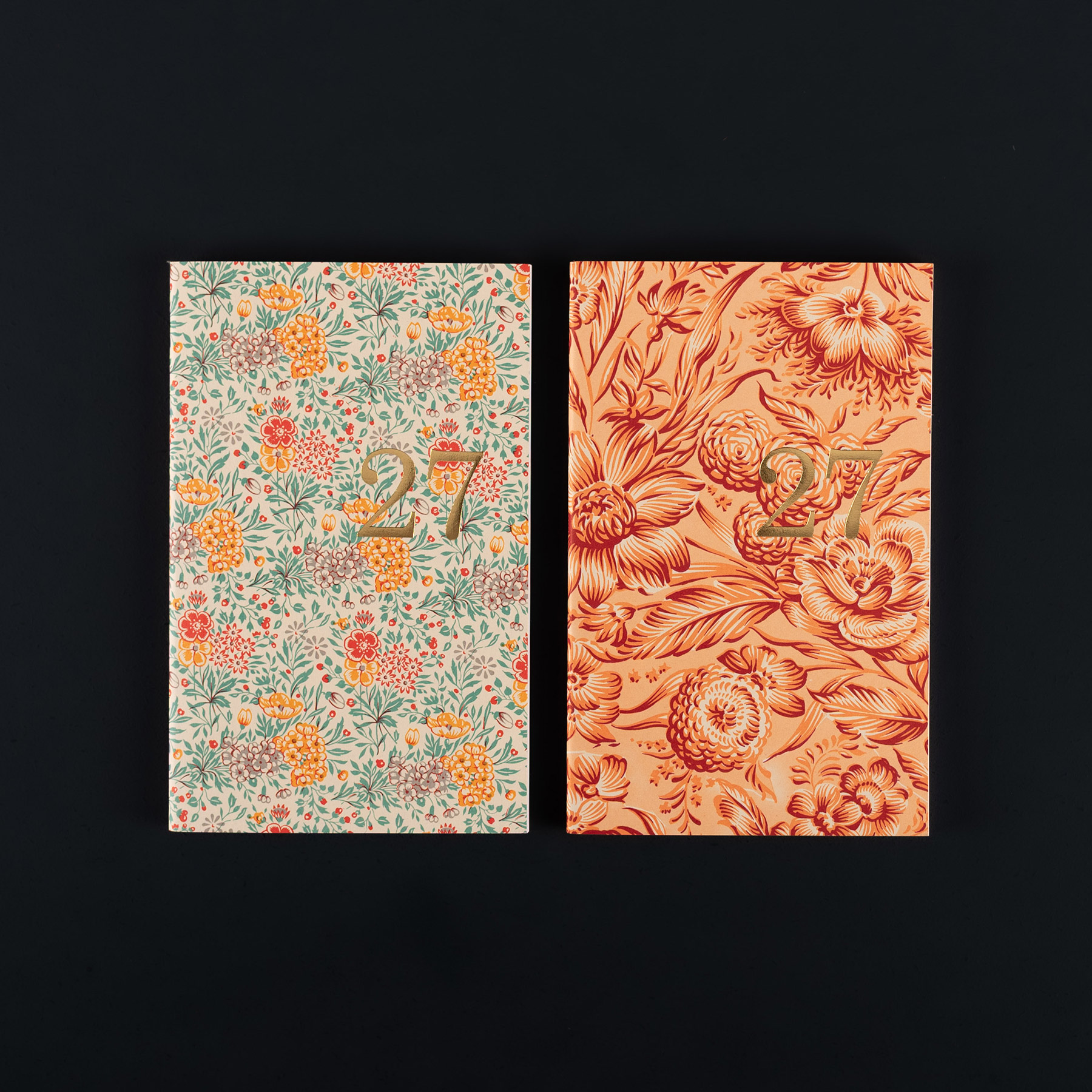 AGENDA HEBDOMADAIRE 2027 A6 - mille fleurs et fleurs orange
