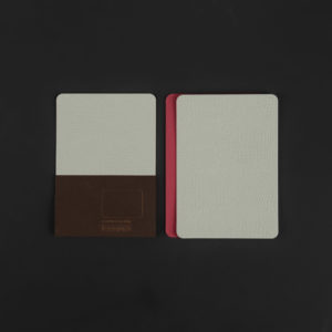 Pack of 5 two-tones CARDS - chalk croco and raspberry