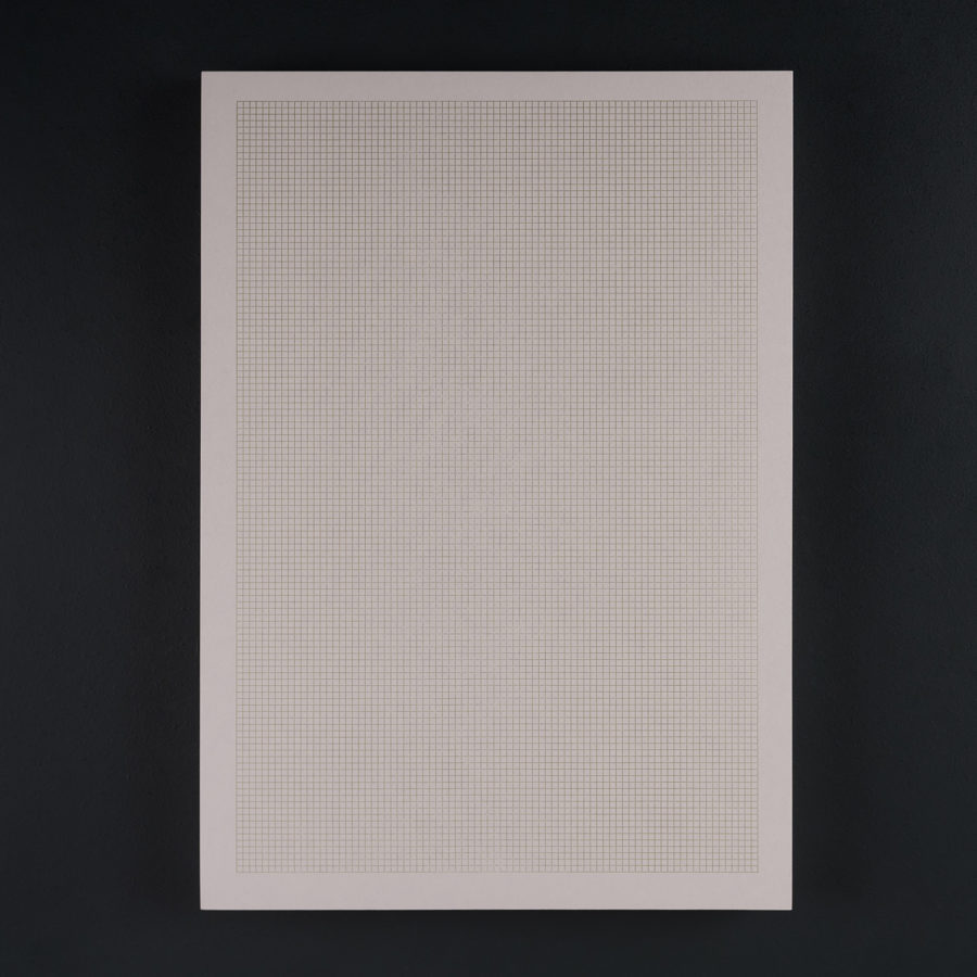 BLOC NOTE DE BUREAU A4 QUADRILLE bronze sur gris perle