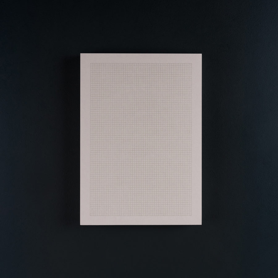 BLOC NOTE A5 QUADRILLE bronze sur gris perle