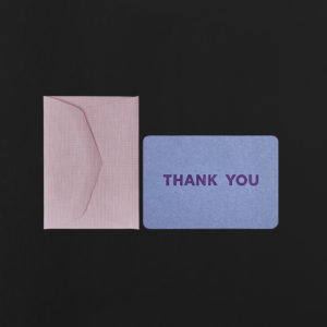mini carte THANK YOU lavandin + enveloppe guimauve