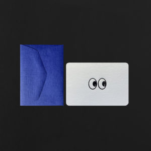 mini carte YEUX + enveloppe outremer