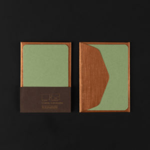 Paquet de 5 mini cartes TILLEUL et 5 mini enveloppes AMBRE METALLIQUE