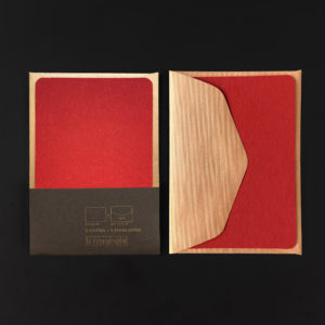 Paquet de 5 mini cartes CARMIN et 5 mini enveloppes PYRITE